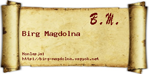Birg Magdolna névjegykártya